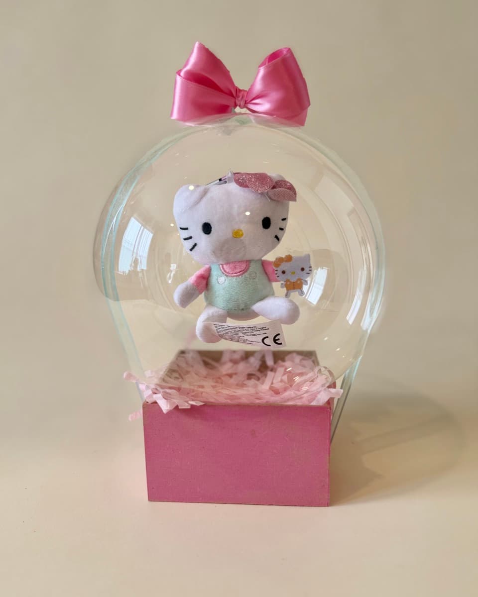 Kitty llavero peluche en globo burbuja
